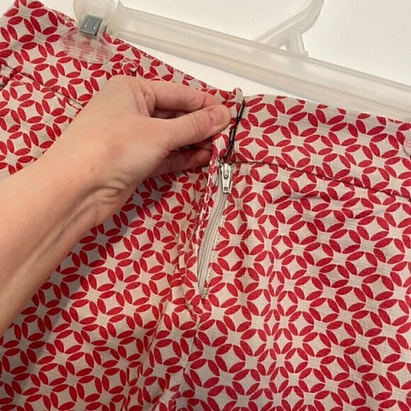 ANN TAYLOR LOFT Riviera Short Beige Coral Pink Geometric 4" Inseam Cotton Shorts - Picture 8 of 13